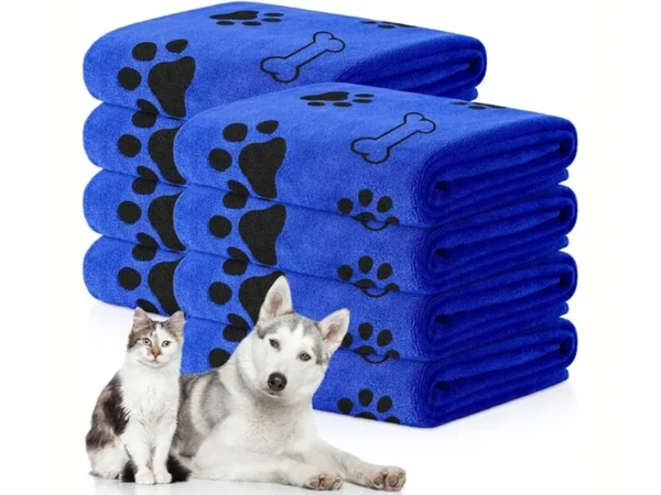 Serviette de bain absorbante en microfibre pour chien